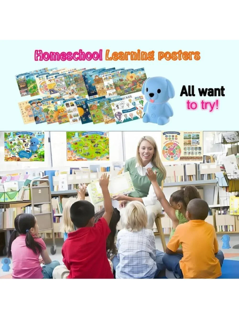 Interactive Talking Flash Cards - Montessori Learning Toys with 20 Posters for